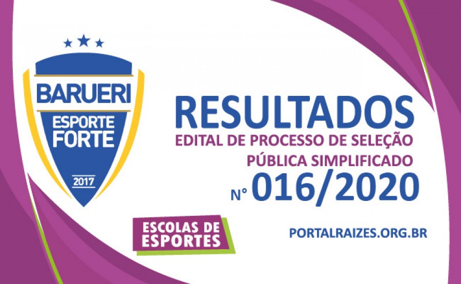 Resultados do Edital de Sele&ccedil;&atilde;o Simplificado n.&ordm; 016/2020